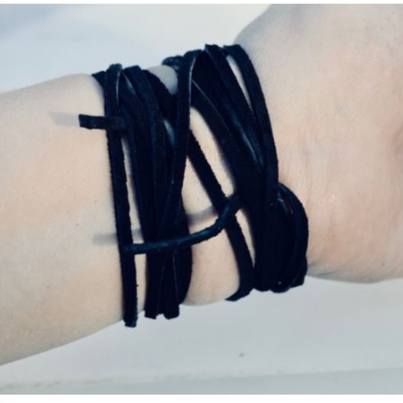 Antique Sterling Silver Medusa 925 Tie Wrap Cuff Art Nouveau Genuine Leather - Picture 5 of 6